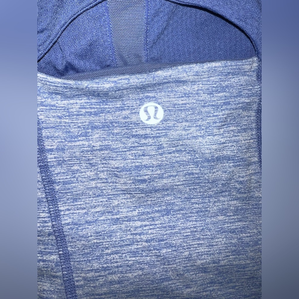 Lululemon Spin Me Tank 6 Heathered royal blue Circle Mesh racerback mesh LN - Picture 4 of 8